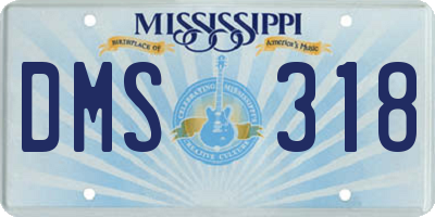 MS license plate DMS318