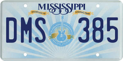 MS license plate DMS385