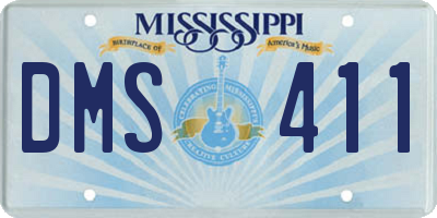 MS license plate DMS411