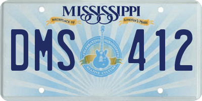 MS license plate DMS412