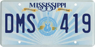MS license plate DMS419