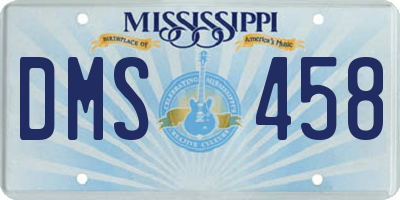 MS license plate DMS458