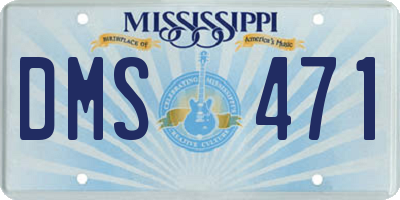 MS license plate DMS471