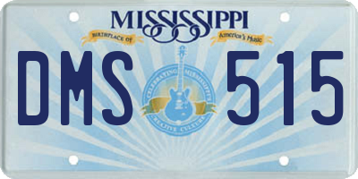 MS license plate DMS515