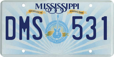 MS license plate DMS531