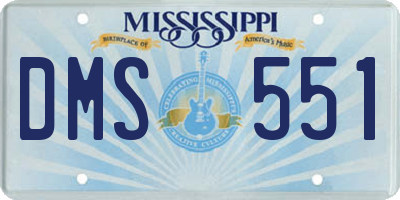 MS license plate DMS551