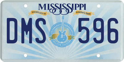 MS license plate DMS596