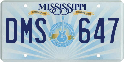 MS license plate DMS647
