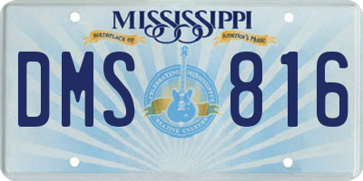 MS license plate DMS816