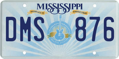 MS license plate DMS876