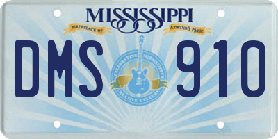 MS license plate DMS910