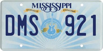 MS license plate DMS921