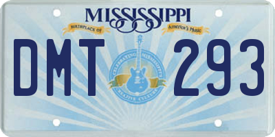 MS license plate DMT293