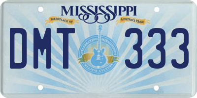 MS license plate DMT333
