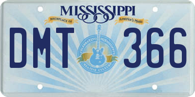 MS license plate DMT366