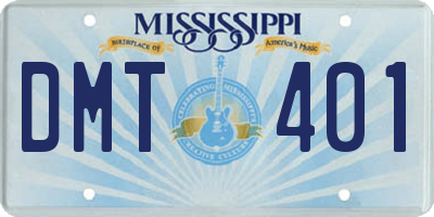 MS license plate DMT401