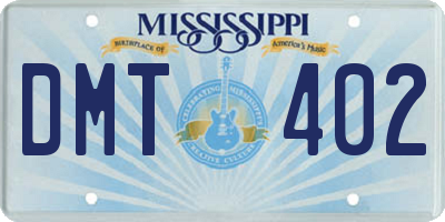 MS license plate DMT402