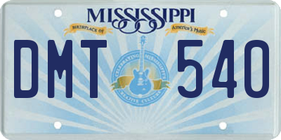 MS license plate DMT540