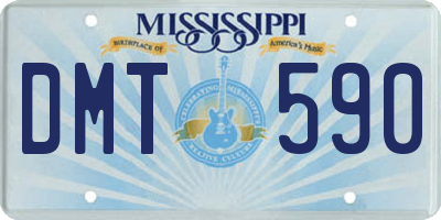 MS license plate DMT590
