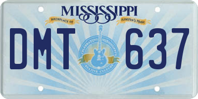 MS license plate DMT637