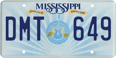 MS license plate DMT649