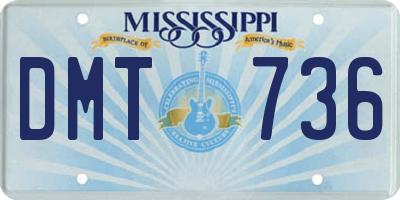 MS license plate DMT736