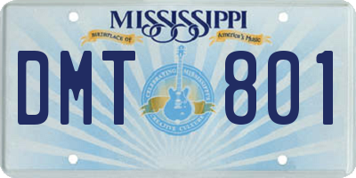 MS license plate DMT801