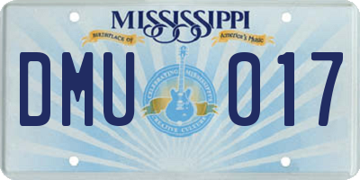 MS license plate DMU017