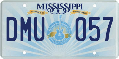 MS license plate DMU057