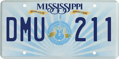 MS license plate DMU211