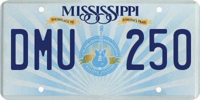 MS license plate DMU250