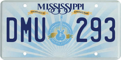 MS license plate DMU293