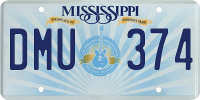 MS license plate DMU374