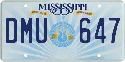 MS license plate DMU647