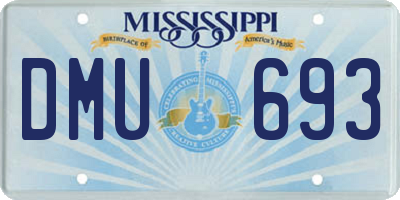 MS license plate DMU693