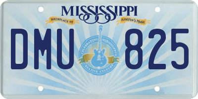 MS license plate DMU825