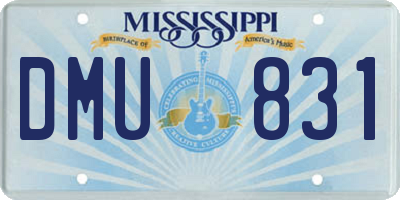 MS license plate DMU831