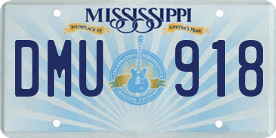 MS license plate DMU918