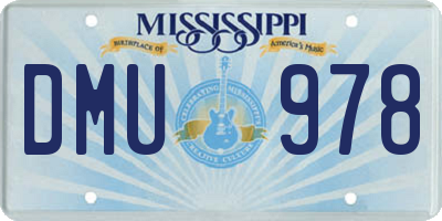 MS license plate DMU978