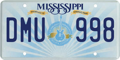 MS license plate DMU998
