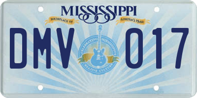 MS license plate DMV017