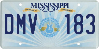 MS license plate DMV183