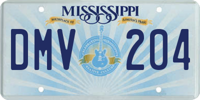 MS license plate DMV204