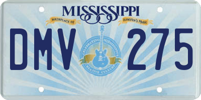 MS license plate DMV275