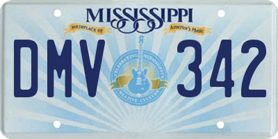 MS license plate DMV342
