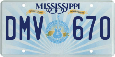 MS license plate DMV670