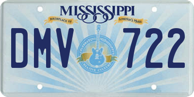 MS license plate DMV722