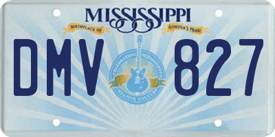 MS license plate DMV827