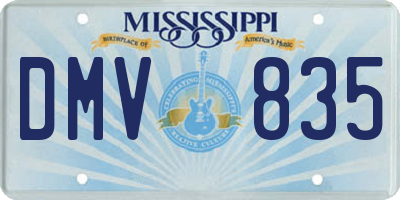 MS license plate DMV835