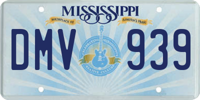 MS license plate DMV939